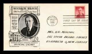 Dr Jim Stamps Us President Woodrow Wilson Fdc Aristocrats Cover Scott 1040