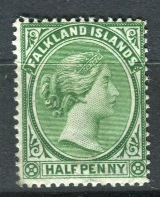 Falklands; 1890s Classic Qv Issue Hinged 1/2d.  Value