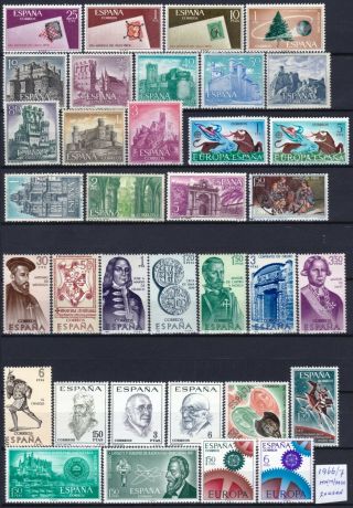Spain,  1966/7,  Mostly Full Series Of Good Old Stamps,  2x Used/mh/mnh
