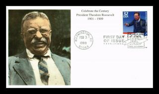 Dr Jim Stamps Us President Theodore Roosevelt Fdc Celebrate Century Cover