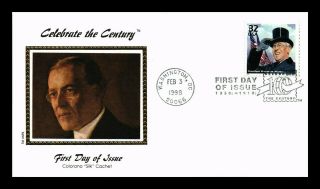 Dr Jim Stamps Us Woodrow Wilson Colorano Silk Fdc Cover Celebrate The Century