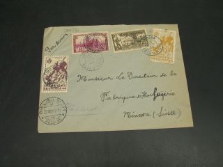 French West Africa 1946 Airmail Cover To Switzerland Stamp Faults 30056