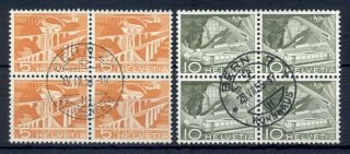 Switzerland 1949 Set 2 Stamps In Block Of 4 Engineering - Mi.  No 530 - 1