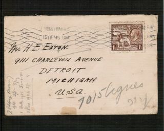 Great Britain 1925 Wembley Penny Halfpenny On Cover To Usa