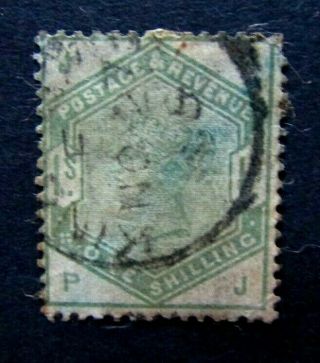 Gb 1883 - 84 - Qv 1 Shilling Dull Green Wmk Imp Crown Perf 14 Letters Pj Sg 196