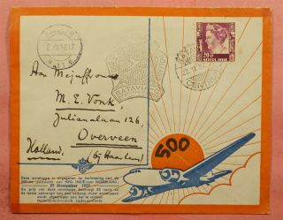 1937 Netherlands Indies 176 First Flight Batavia To Netherlands