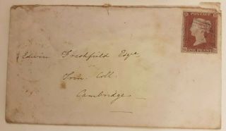 1853 Queen Victoria 1d Penny Red Line Engraved Gb Qv Stamps Cover To Cambridge