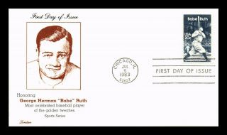 Dr Jim Stamps Us Baseball Great Babe Ruth Lorstan Sports Series First Day Cover