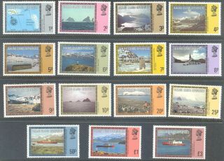Falkland Island Dependencies 1980 Pictorial Set To £3 (15) Mnh