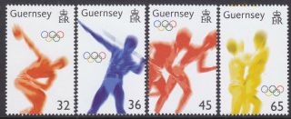 Guernsey 2004 Olympic Games Athens Set Um Sg1045 - 8 Cat £5.  75