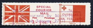 Post Strike 1971 Special Courier Malta Flag - Cinderella