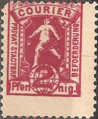 Un - 1887 Magdeburg Germany 2 Pfg.  Stamp Courier Private Local Post Courier