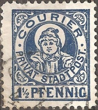 1896 - 1898 Munich 1.  1/2 Pfg.  Stamp Local City Courier Post Old Germany Private