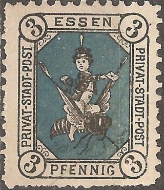 Un - 1887 Essen Germany 3 Pfg.  Stamp Private Local City Post Privat Stadt