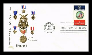 Us Covers 50th Anniversary Veterans Disabled American Fdc Colonial Cachets