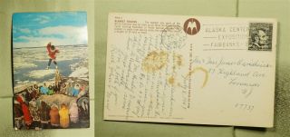 Dr Who 1967 Fairbanks Ak Blanket Toss Postcard Expo Slogan Cancel E55012