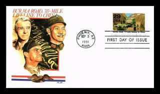 Dr Jim Stamps Us Burma Road World War Ii First Day Cover Fleetwood