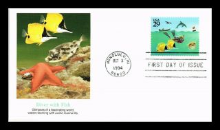 Dr Jim Stamps Us Diver With Fish First Day Fleetwood Cover Honolulu