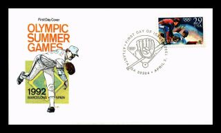 Us Covers Olympic Summer Games Baseball Fdc Barcelona Spain House Of Farnum