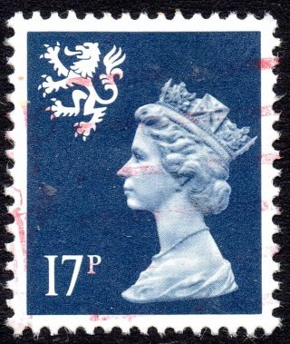 1986 Scotland Sg S57 17p Grey - Blue Phosphorised Paper (type Ii) Fine