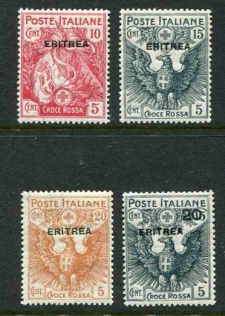 Eritrea Italian Colonies 1916 Red Cross Mh Set 4 Stamps Cat Euro 110