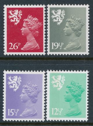 Gb Scotland Machin Definitives Set Of 4 Issued 24th February 1982