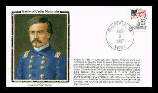 Us Covers Civil War Colorano Silk Cachet Battle Of Cedar Mountian General Banks