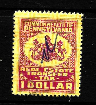 Hick Girl Stamp - Old State Of Pennsylvania $1.  00 Real Estate Tax Y2520