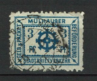Germany Private Issued Municipal Courier Local Privatpost Stamp Mülhausen 3