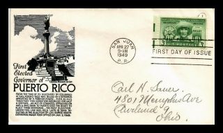 Us Cover Puerto Rico First Elected Governor Fdc Anderson Cachet Scott 983