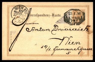 Austria Wien Bisect 1900 Uprated Postal Stationery Card Perf 12 1/2