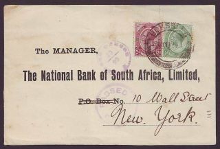 Postal History - Union Kings Head 2d And 1/2d On Censored Cover To Usa (g368)