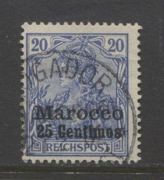 1900 German Offices In Morocco 25 Cent.  Germania With Op Mogador