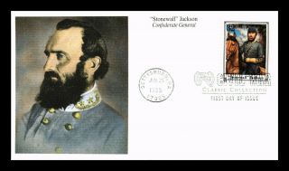 Dr Jim Stamps Us General Stonewall Jackson Civil War Fdc Mystic Cover Gettysburg