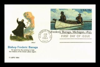 Dr Jim Stamps Us Frederic Baraga Fdc Postal Card Marquette Michigan