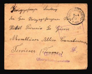 Germany 1917 Pow Cover / Censor / Thallichtenberg Cds - Z14472