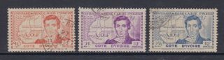 Ivory Coast - Sg 163/5 - G/u - 1939 - Rene Caillie (explorer)