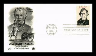Dr Jim Stamps Us Zachary Taylor Presidents First Day Cover Chicago Art Craft