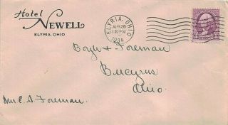 1934 Elyria,  Ohio Cancel On A Cover Advertising The City 
