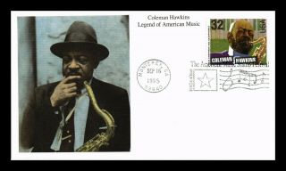 Dr Jim Stamps Us Coleman Hawkins American Music Legend Fdc Mystic Cover