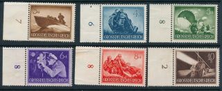 Lot Stamp Germany Mi 873 - 82,  84 - 5 1944 WWII 3rd Reich Wehrmacht Selection CL MNG 2