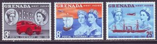 Grenada 1961 Sc 187 - 189 Mnh Set Postal Centenary