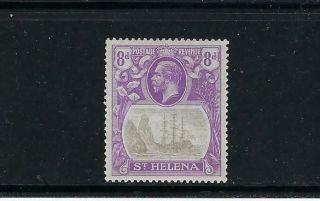 St.  Helena Scott 86 1922 - 27 George V 8p - Wmk.  4 - Xtra Light Hinged