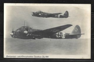 German Ww Ii Feldpost Card Luftwaffe Junkers Ju 88 X2