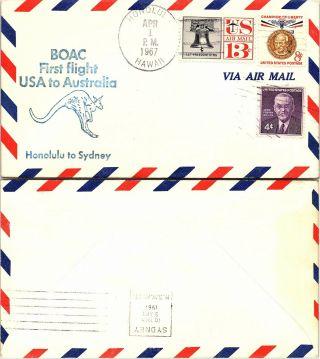 First Flight 1967 Honolulu Hawaii To Sydney Australia