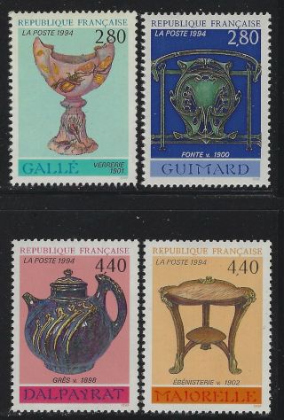 France 1994 Decorative Arts Set Sc 2398 - 2401 Nh