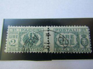 Italy Stamps Sc Q56 Nh 1946,  Parcel Post Issue 2l Pair,  Clear Canceled,  Ng