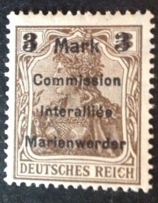 Germany 1920 3 Mark On 3pf Brown Stamp With Overprint Vfu