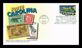 Us Cover South Carolina Greetings From America Fdc Mystic Cachet