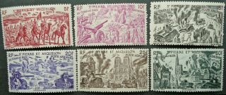 St Pierre Et Miquelon 1946 " From Chad To The Rhine " Airmail Stamp Set - Mh